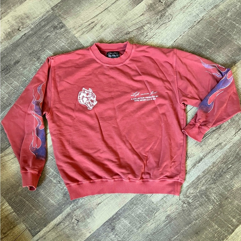 Darc Sport Red Sweatshirt with Graphic Sleeves